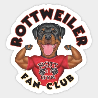 Fun Rottie awesome Rottweiler Wearing Rott Gym T-Shirt Sticker